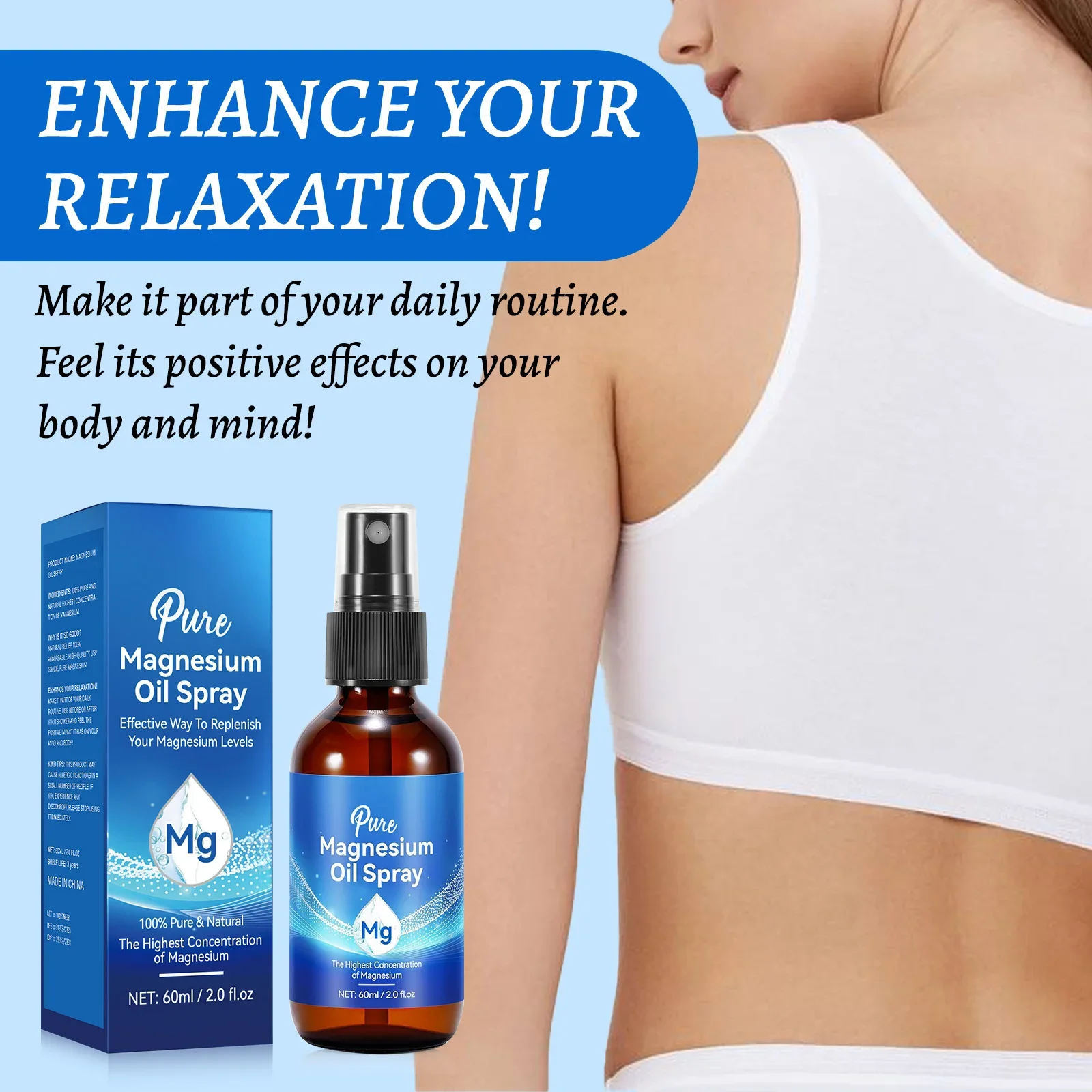 Magnesium Body Oil Spray 60ml  - Bath Salts Magnesium recension och pris